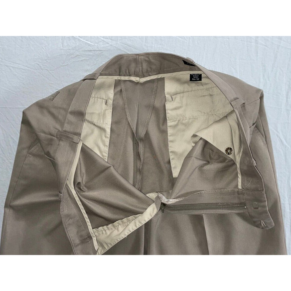 IZOD Pleated Microfiber Chino Dress Pants, Slacks. Brown, Men's 36X30.5. EUC!! - Picture 7 of 9